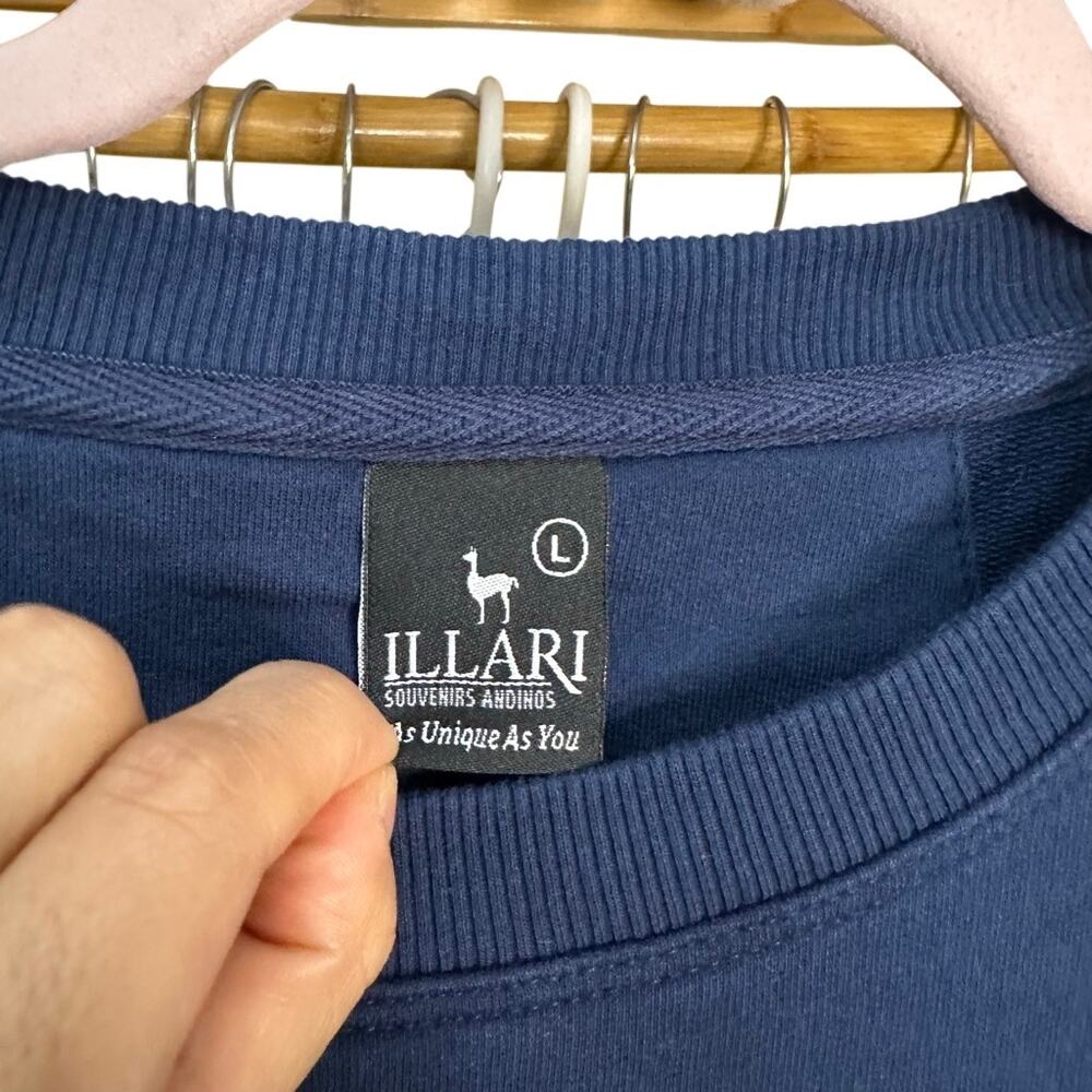 ILLARI SOUVENIRS Crew Neck Sweater POLERA RUMI LACRE Navy Blue Size Large‎ - Picture 3 of 14